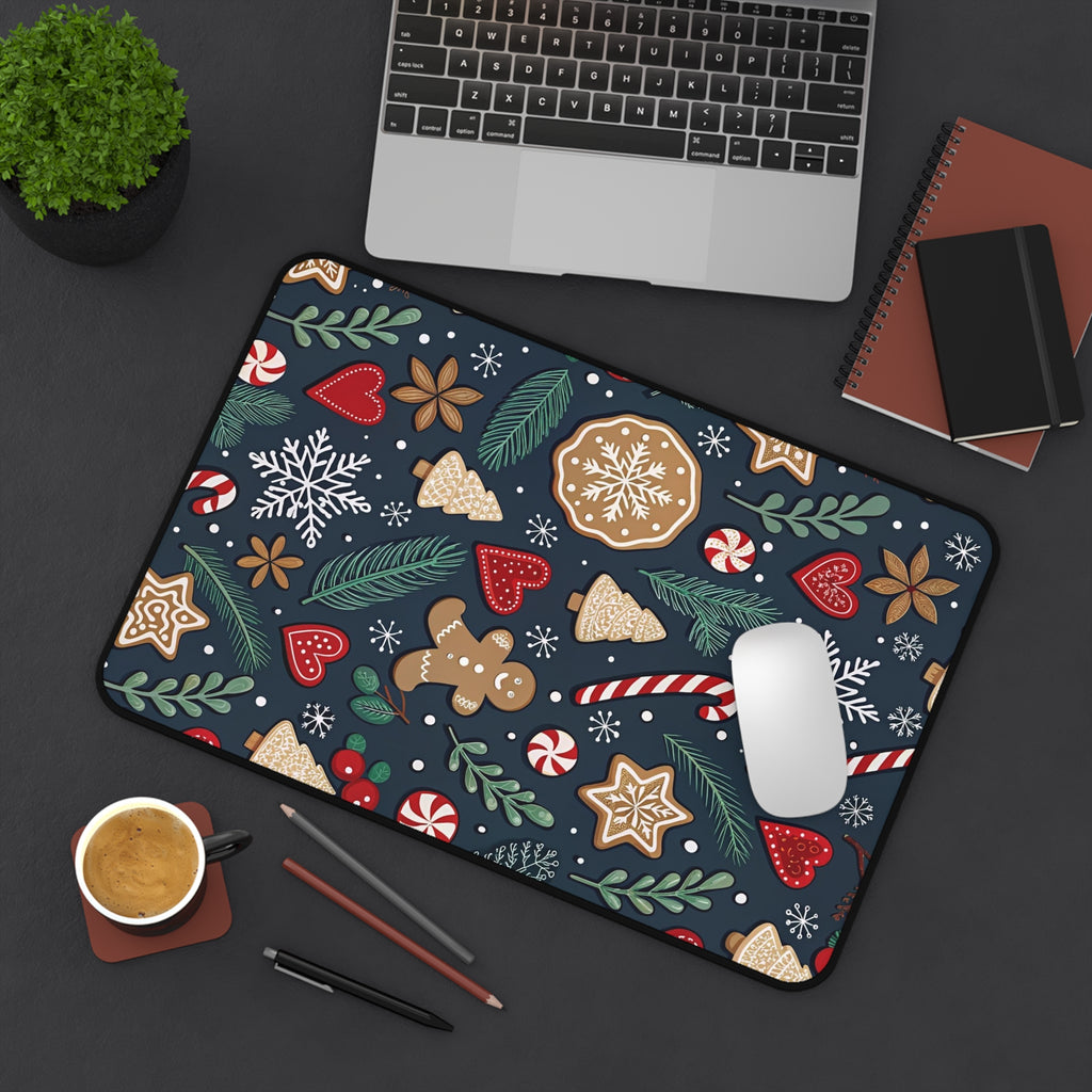 Holiday Cookie Pattern Desk Mat